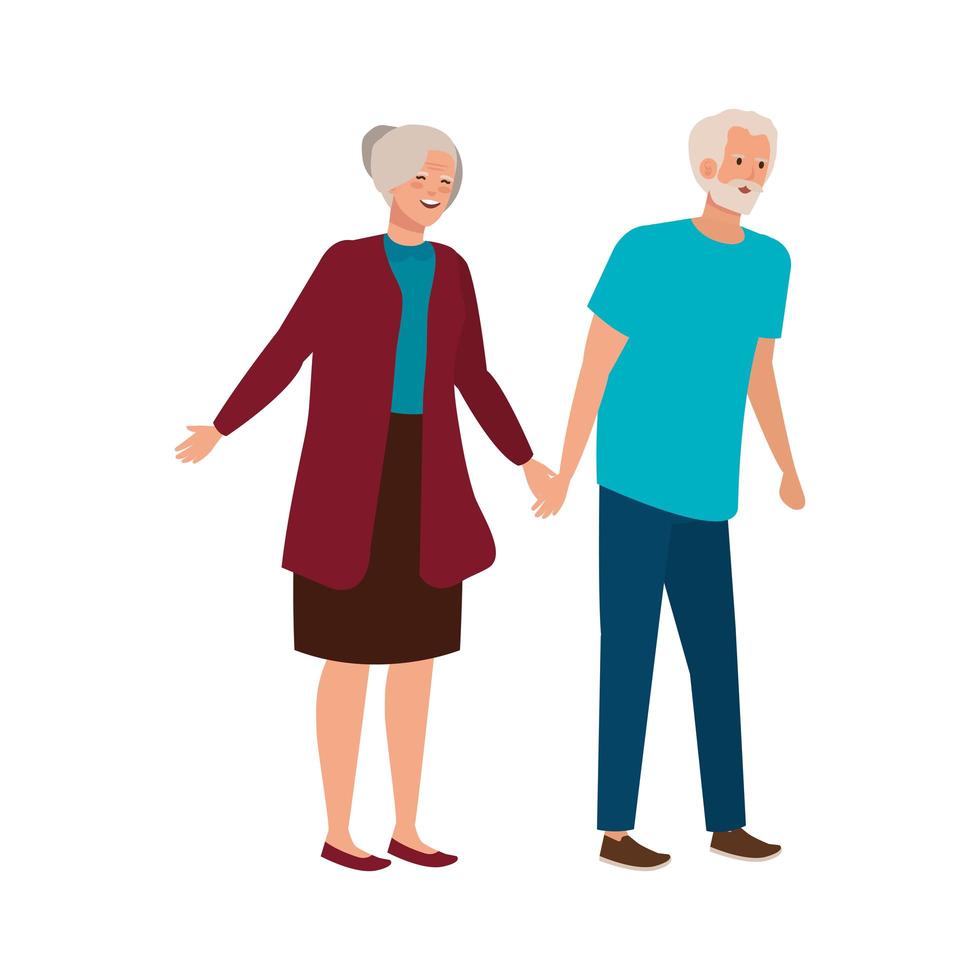 old couple elegant avatar character vector