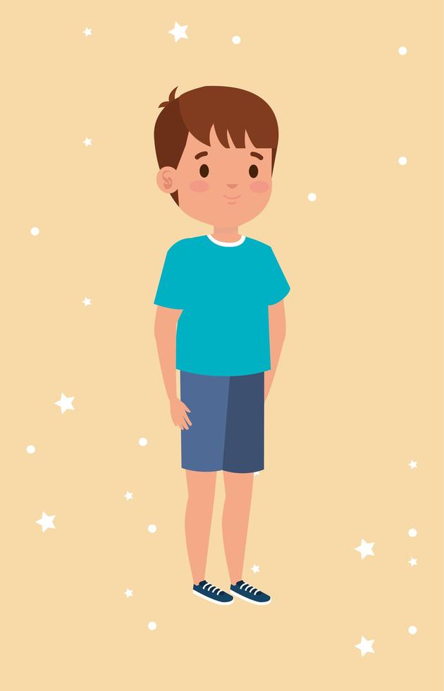 cute little boy avatar character vector