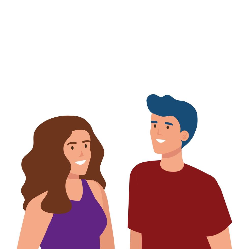 Woman and man avatar vector design