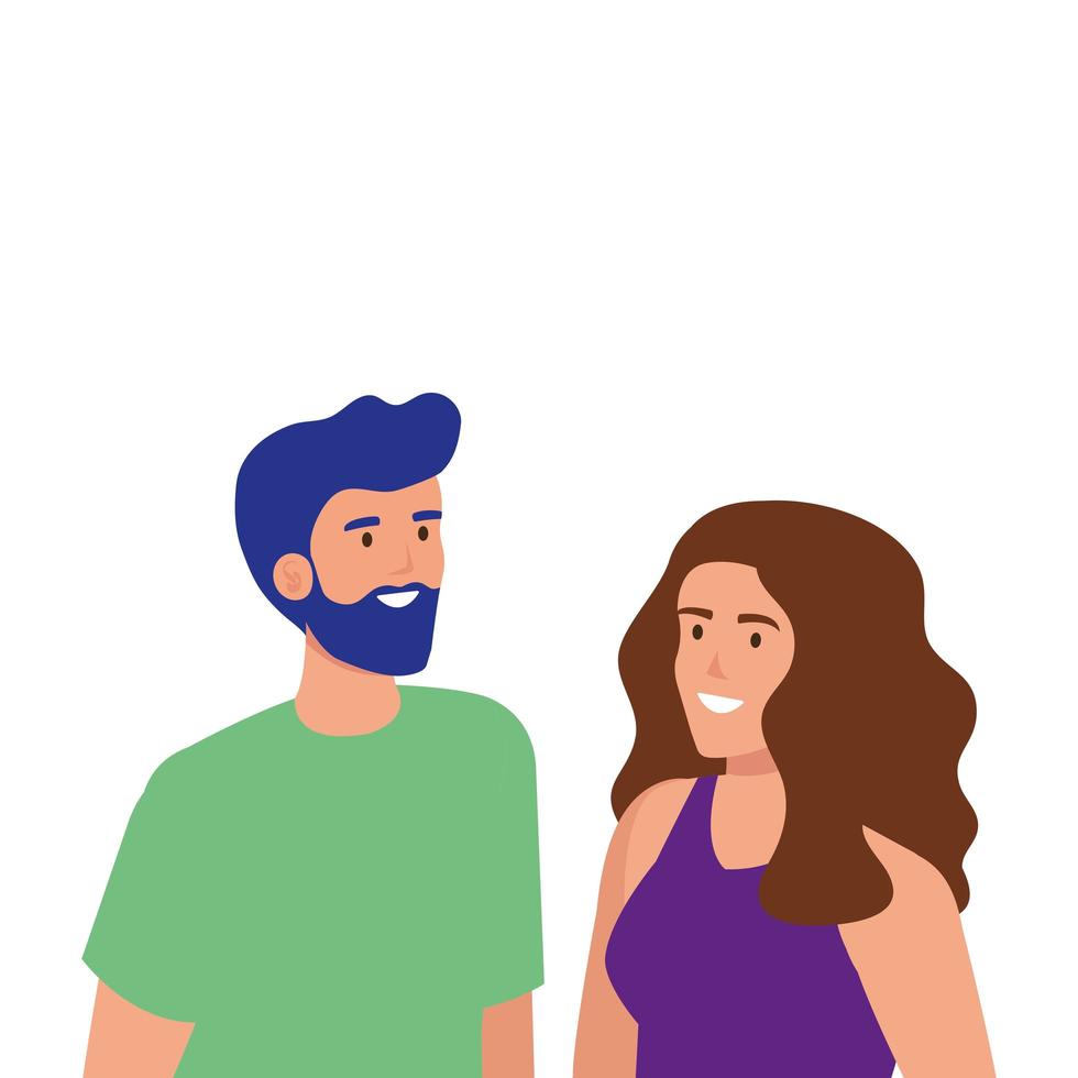 diseño de vector de avatar de mujer y hombre