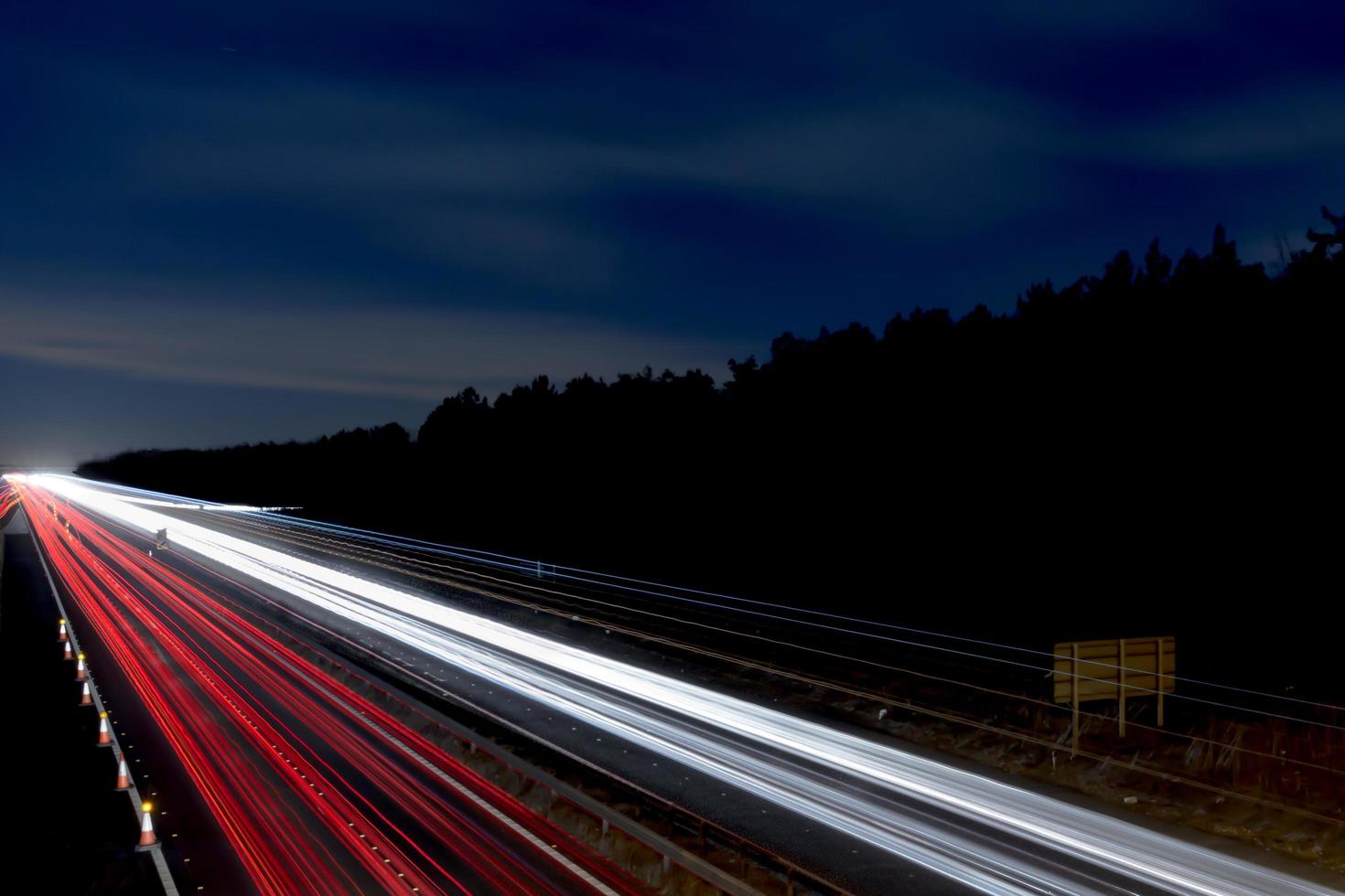 Motorway vehicle lights photo