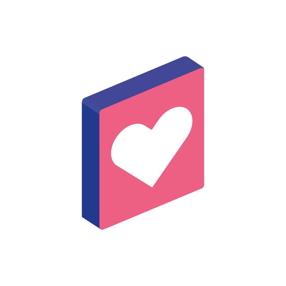 Isolated isometric heart vector design