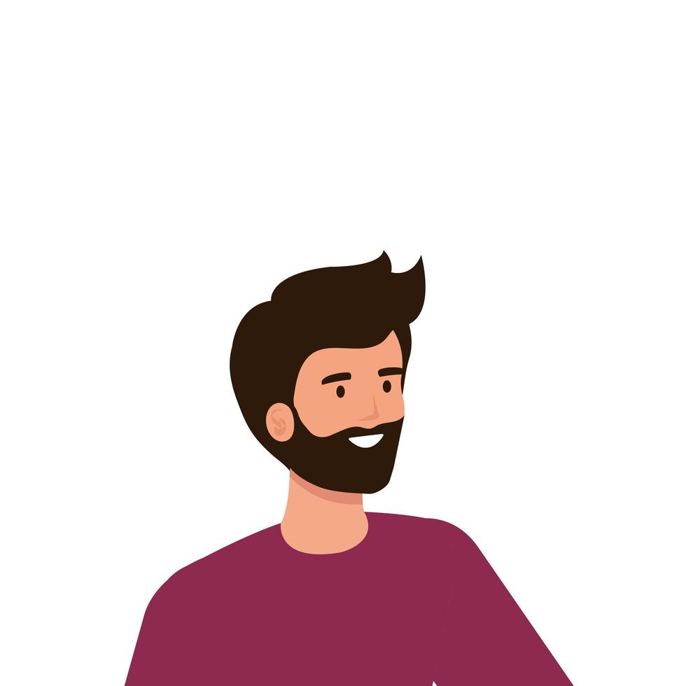 icono de personaje de avatar de hombre joven vector