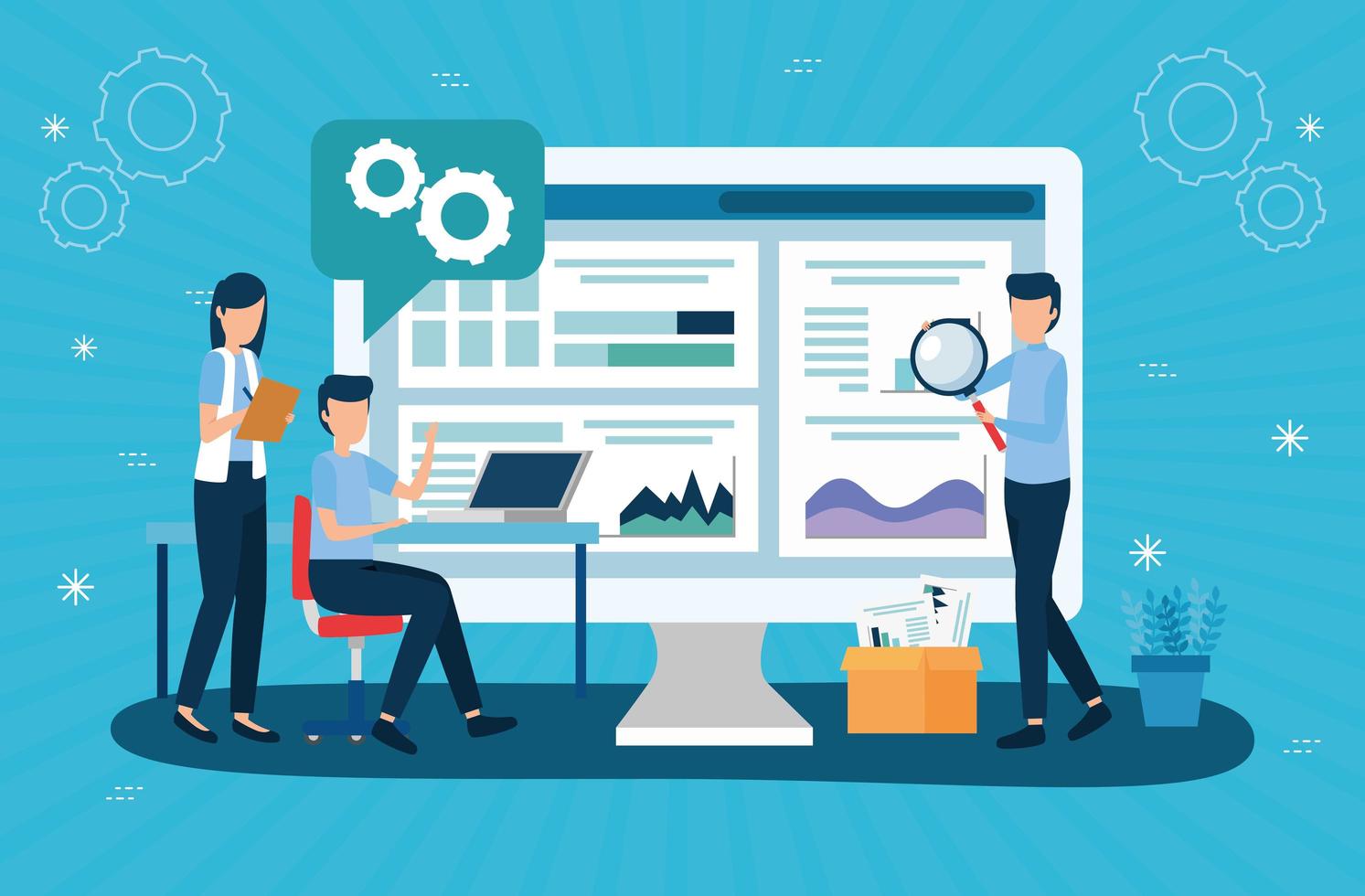 Business analysis statistics vector design