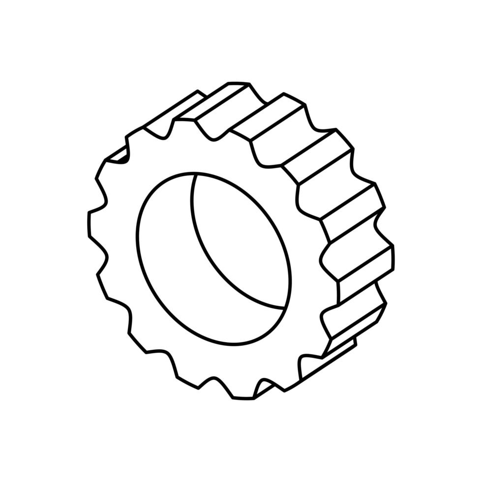 gear pinion machine line style icon vector