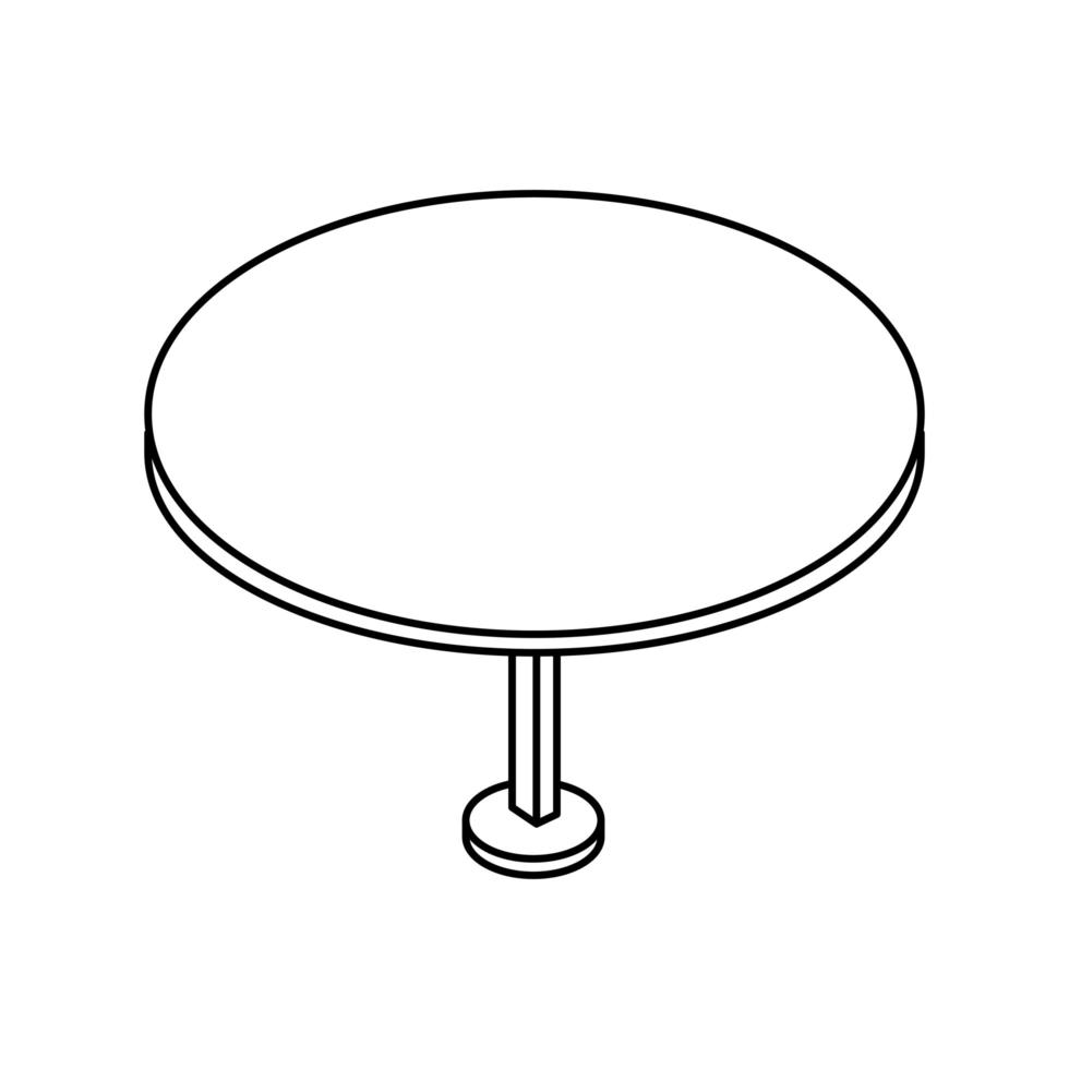 table round furniture line style icon vector