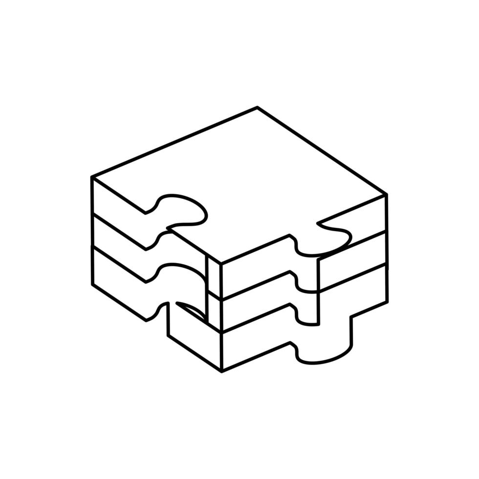 piece of puzzle line style icon vector