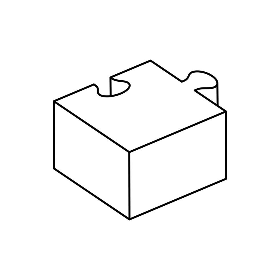 piece of puzzle line style icon vector