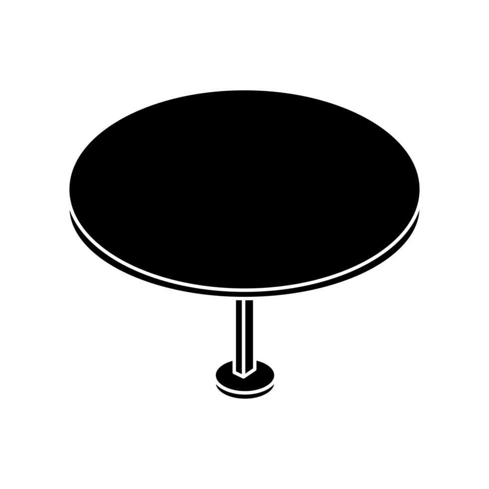 silhouette of table round furniture isolated icon vector