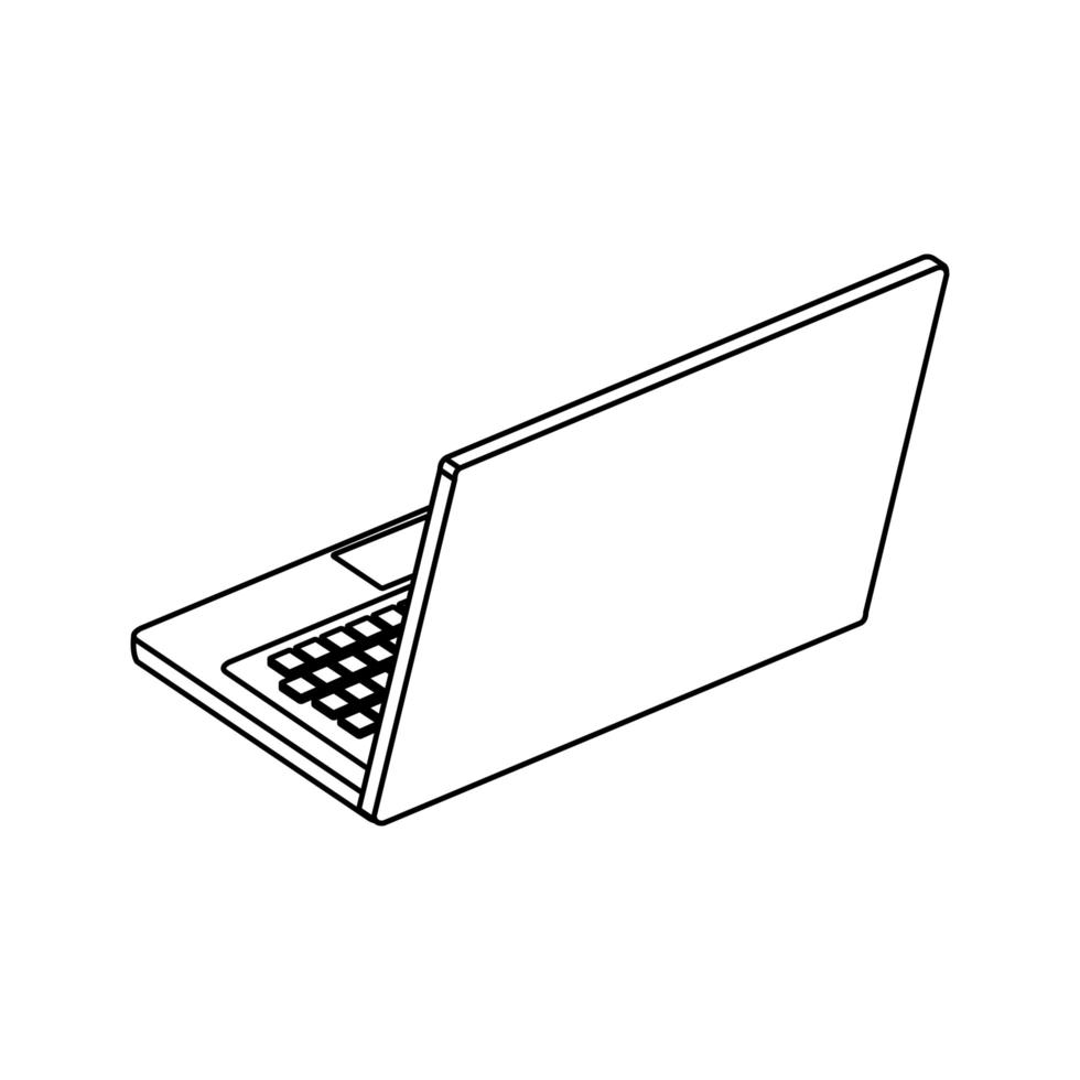 laptop computer device line style icon vector