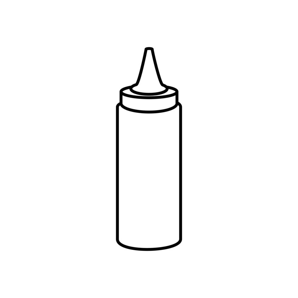 delicious sauce in bottle line style icon vector