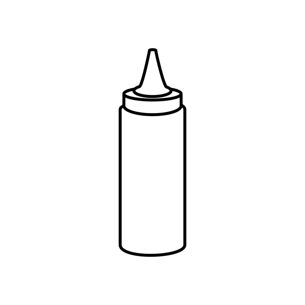 delicious sauce in bottle line style icon vector