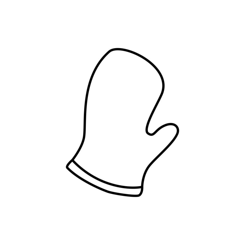 glove kitchen line style icon vector
