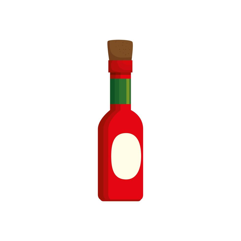 delicious sauce in bottle isolated icon vector