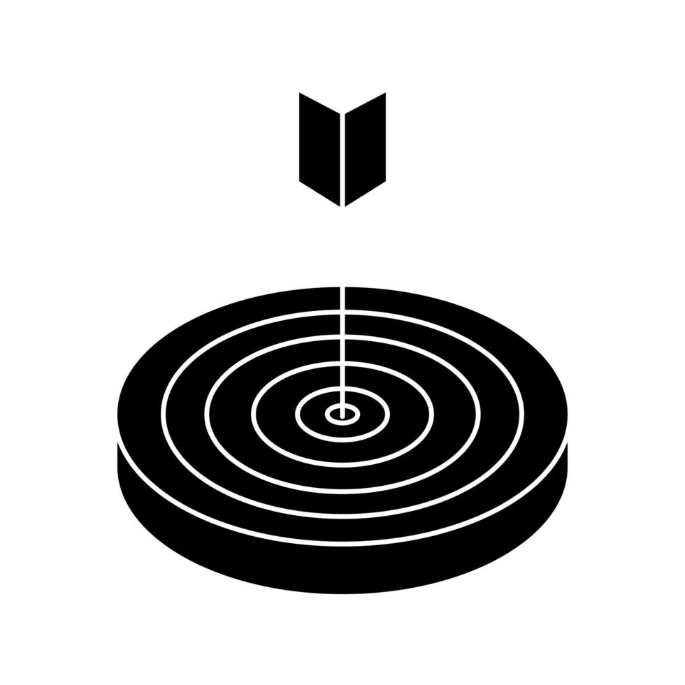 silhouette of target with arrow isolated icon vector
