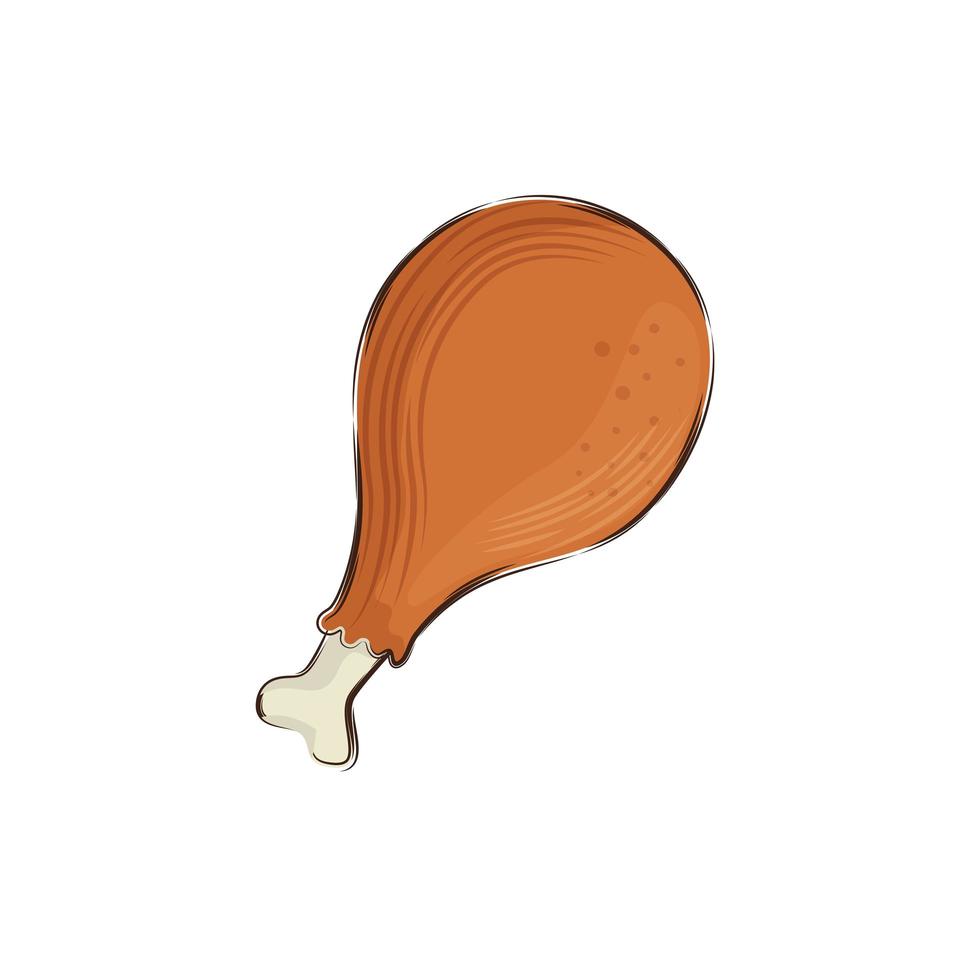 chicken delicious food isolated icon vector