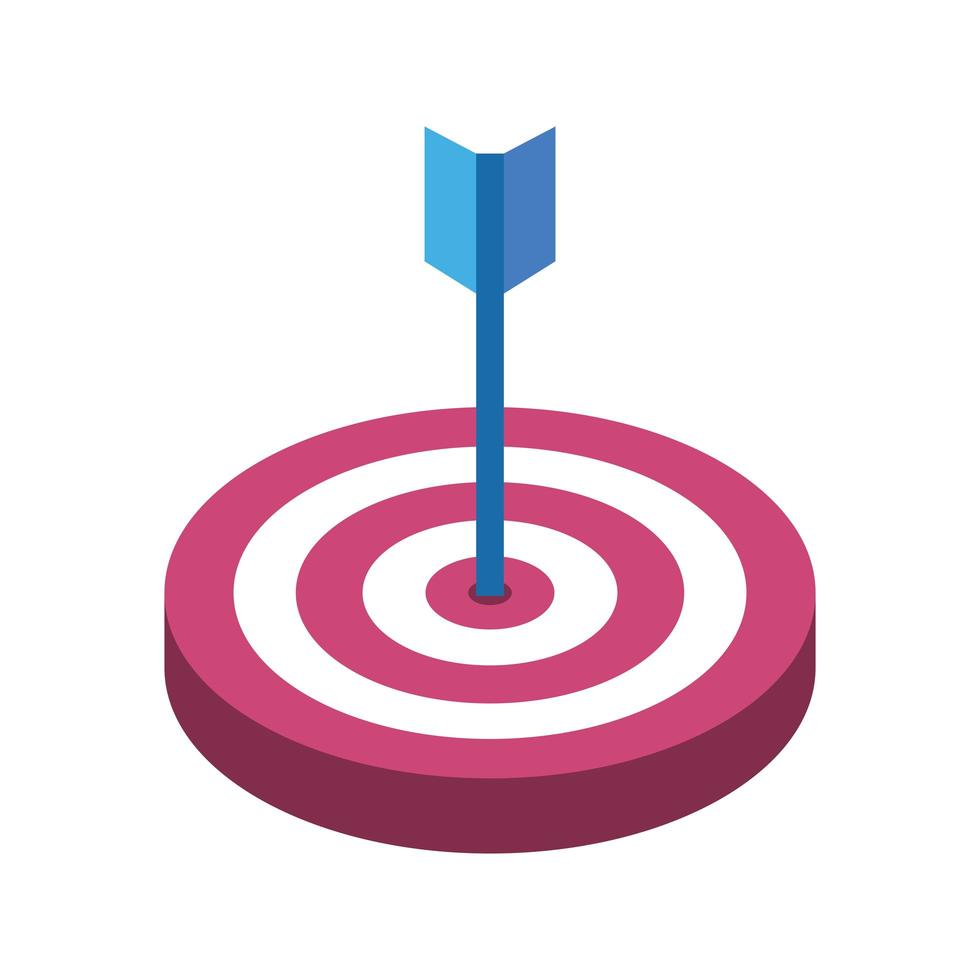 target with arrow isolated icon vector