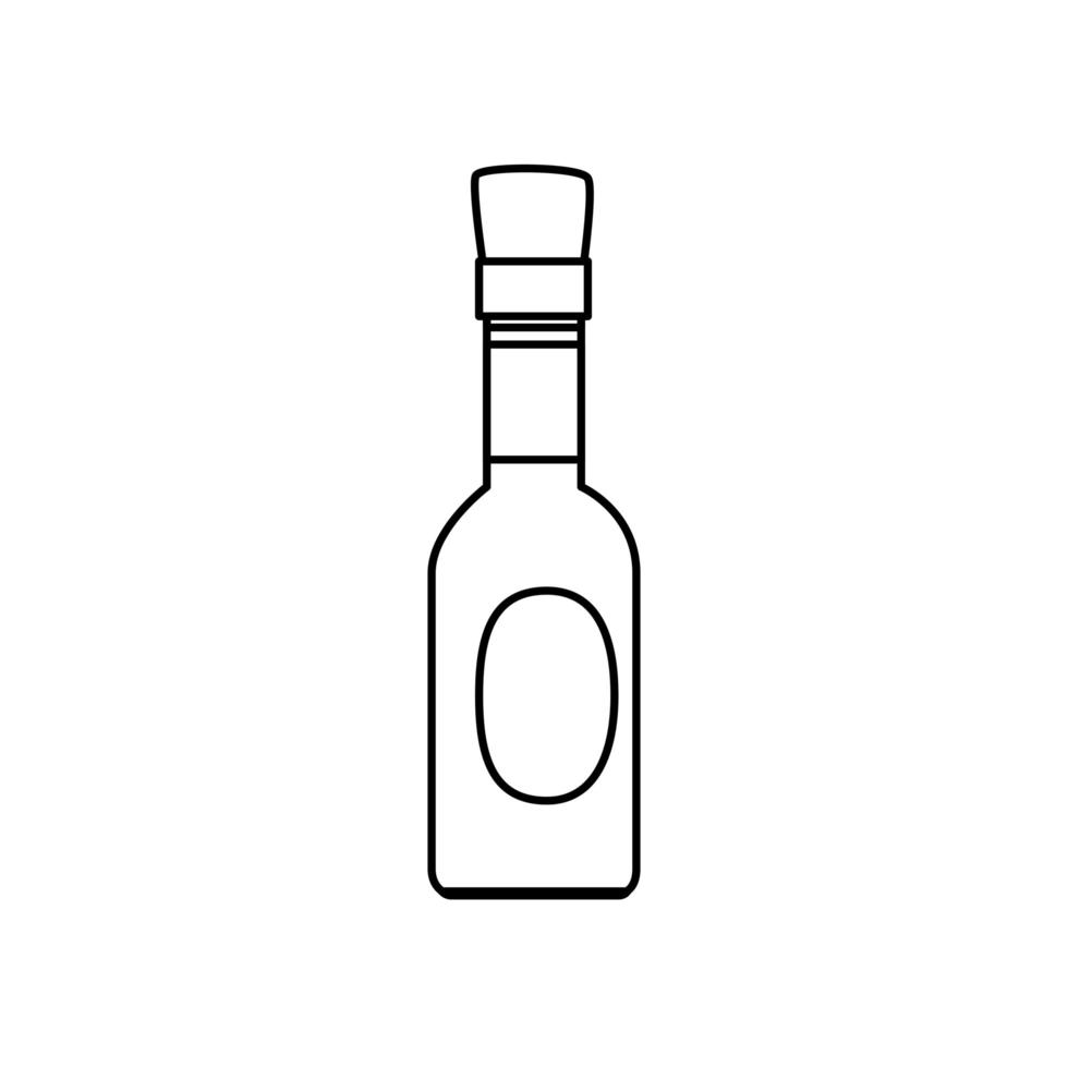 delicious sauce in bottle line style icon vector