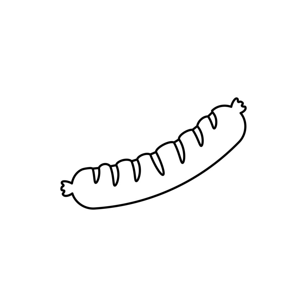 sausage delicious food line style icon vector