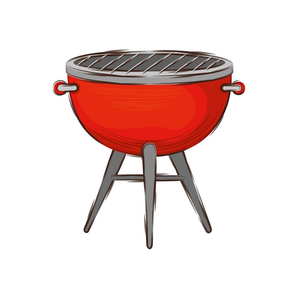 horno, barbacoa, equipo, aislado, icono vector