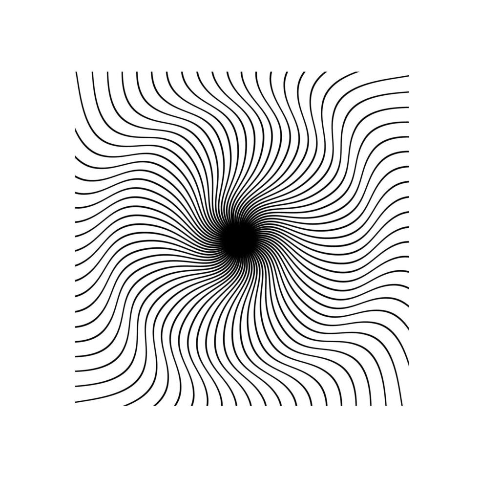 Black and white hypnotic background. vector illustration