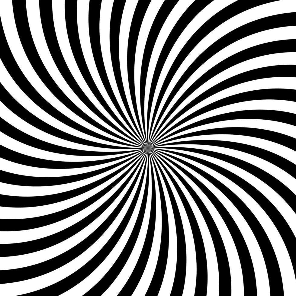 Black and white hypnotic background. vector illustration