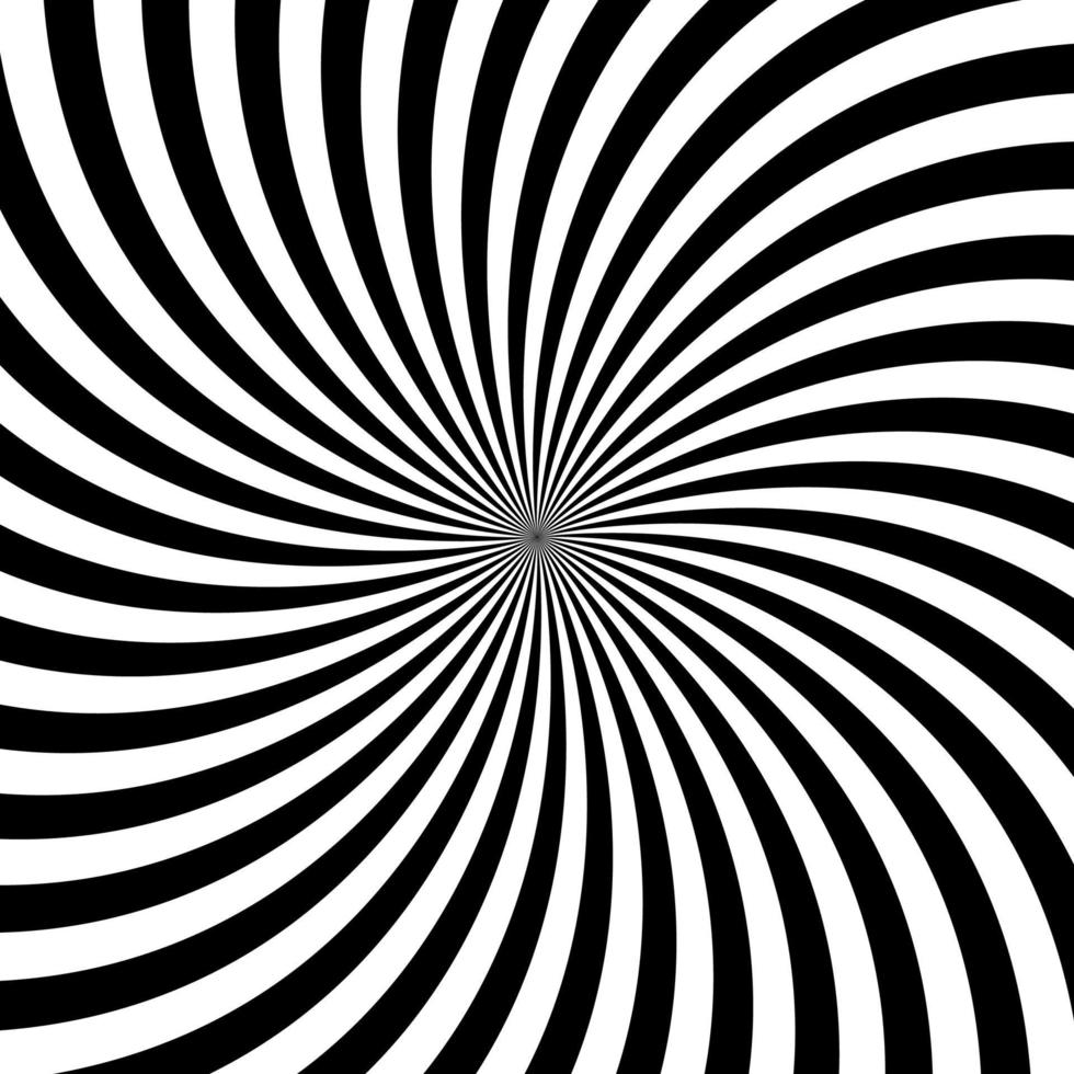 Black and white hypnotic background. vector illustration