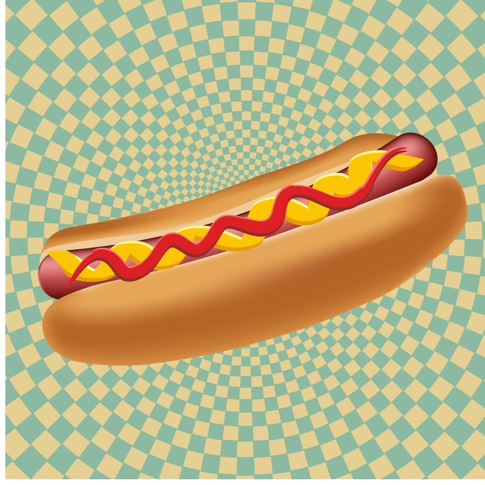 Realistic hot dog vector illustration