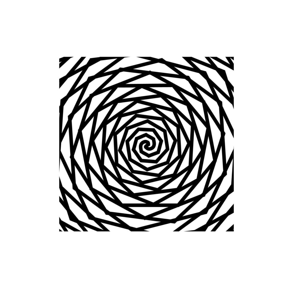 Black and white hypnotic background. vector