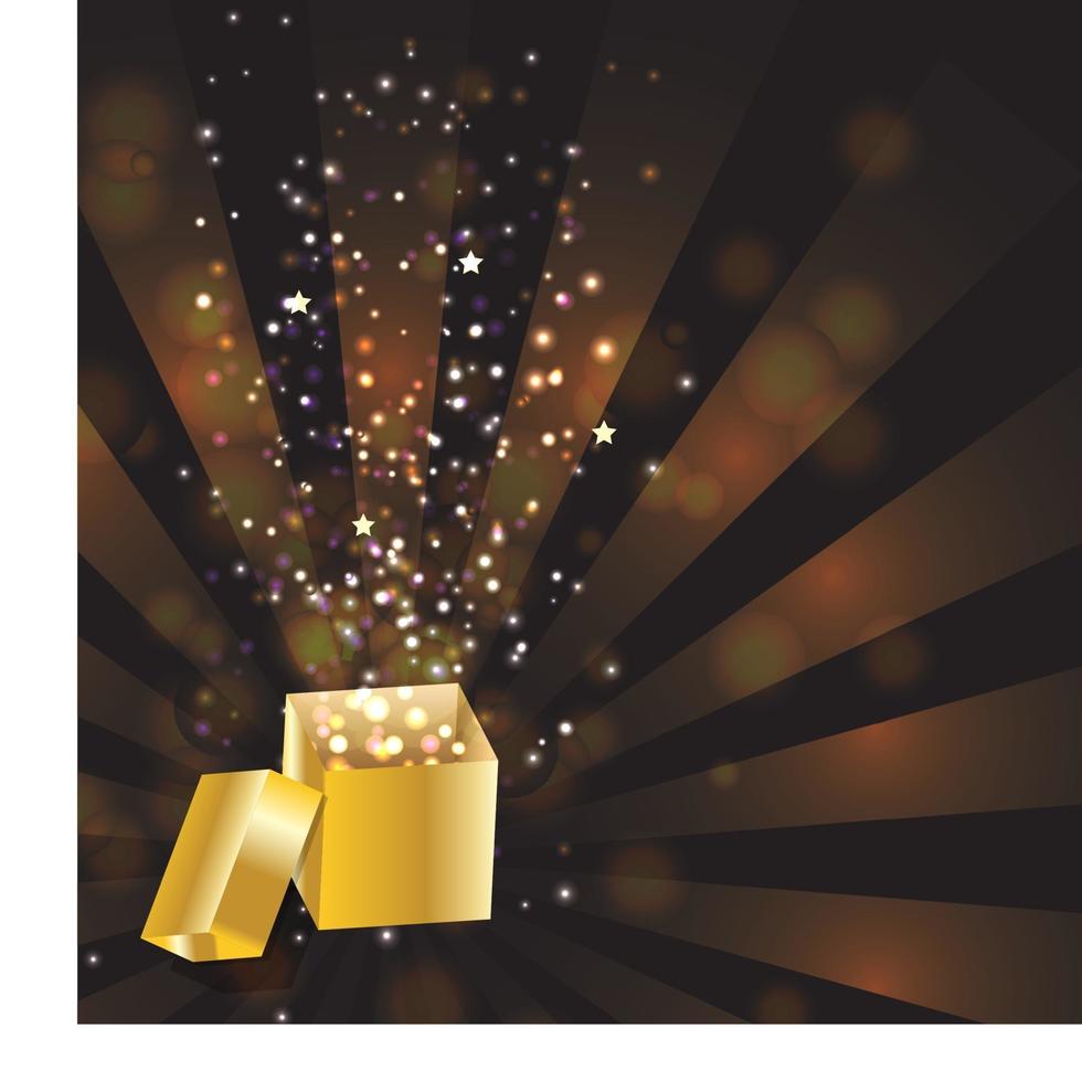 Open magic Gift box, vector illustration