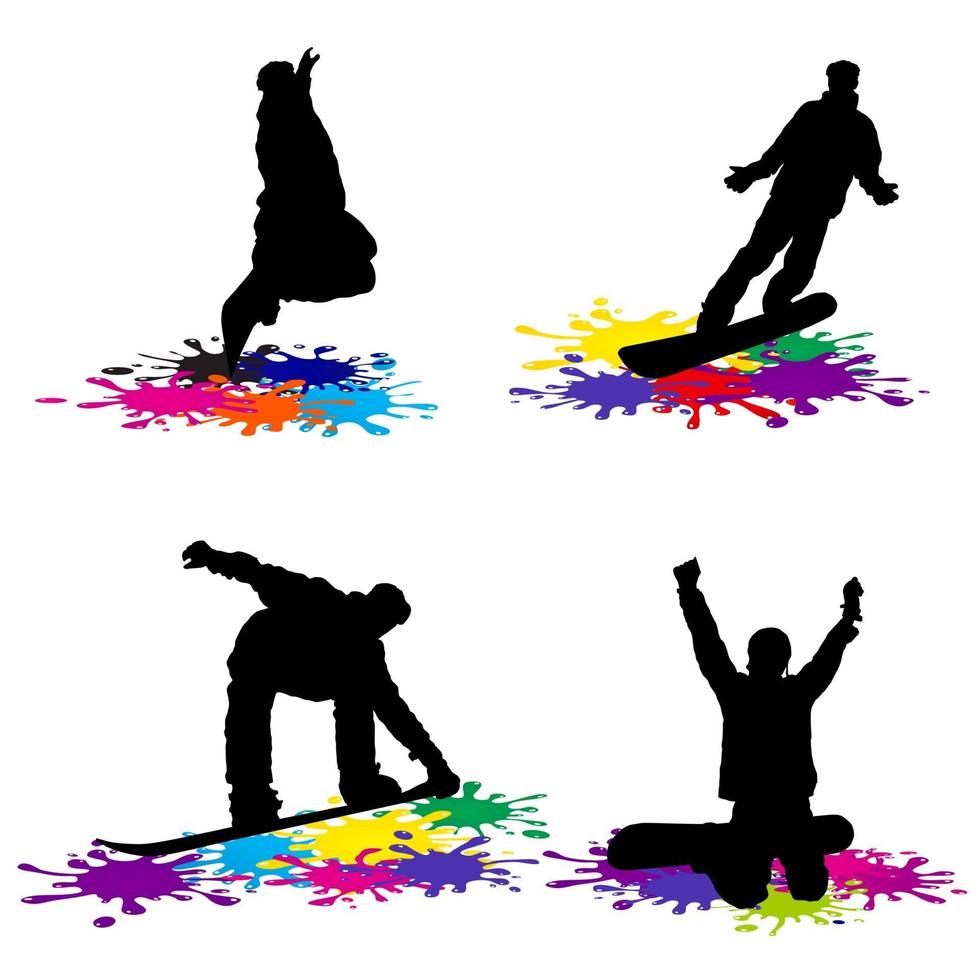 snowboarding grunge  vector illustration