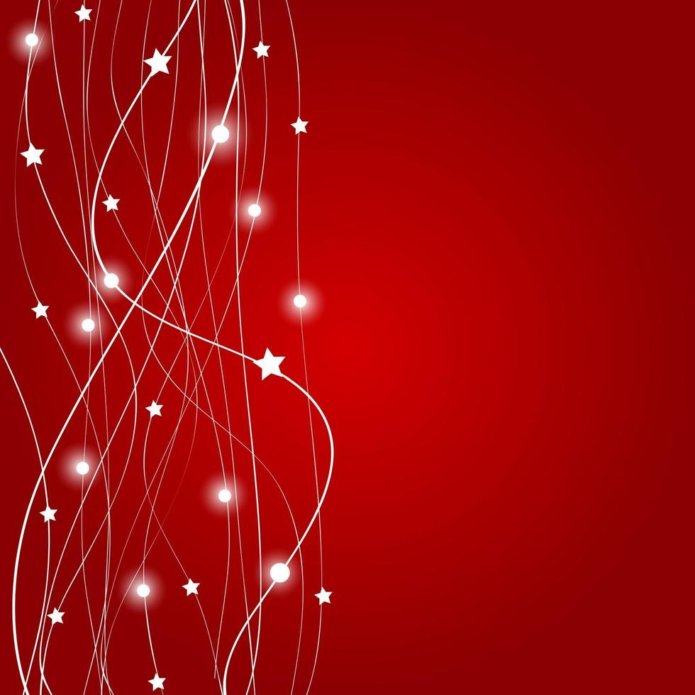 Ilustración de vector de fondo rojo de Navidad abstracta