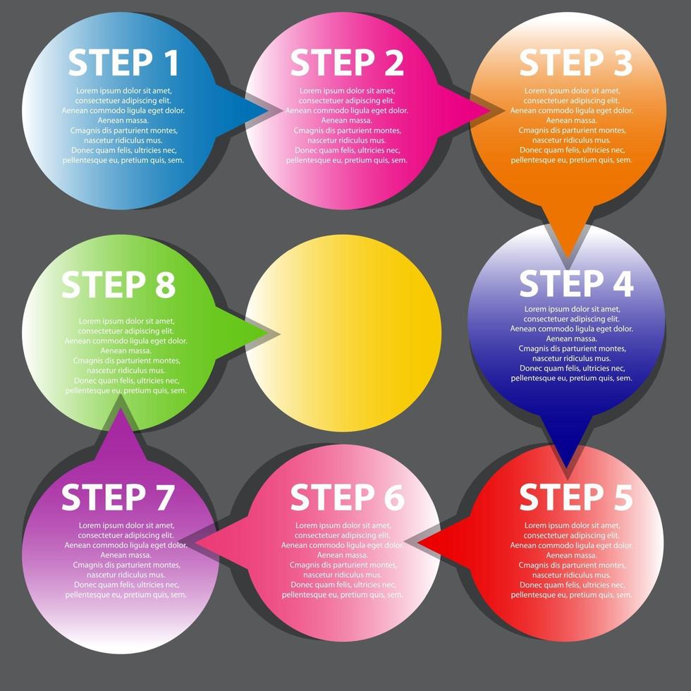 Concept of colorful circular banners with arrows vector