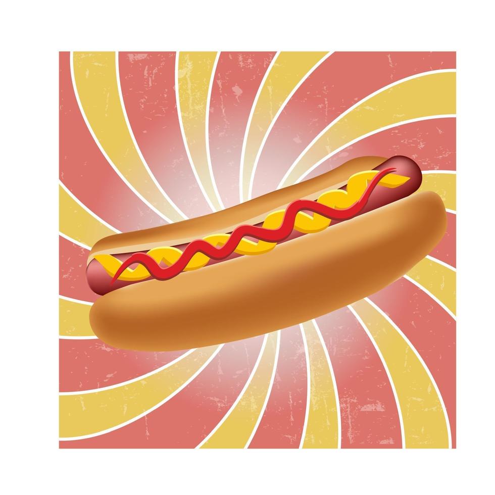 Realistic hot dog vector illustration