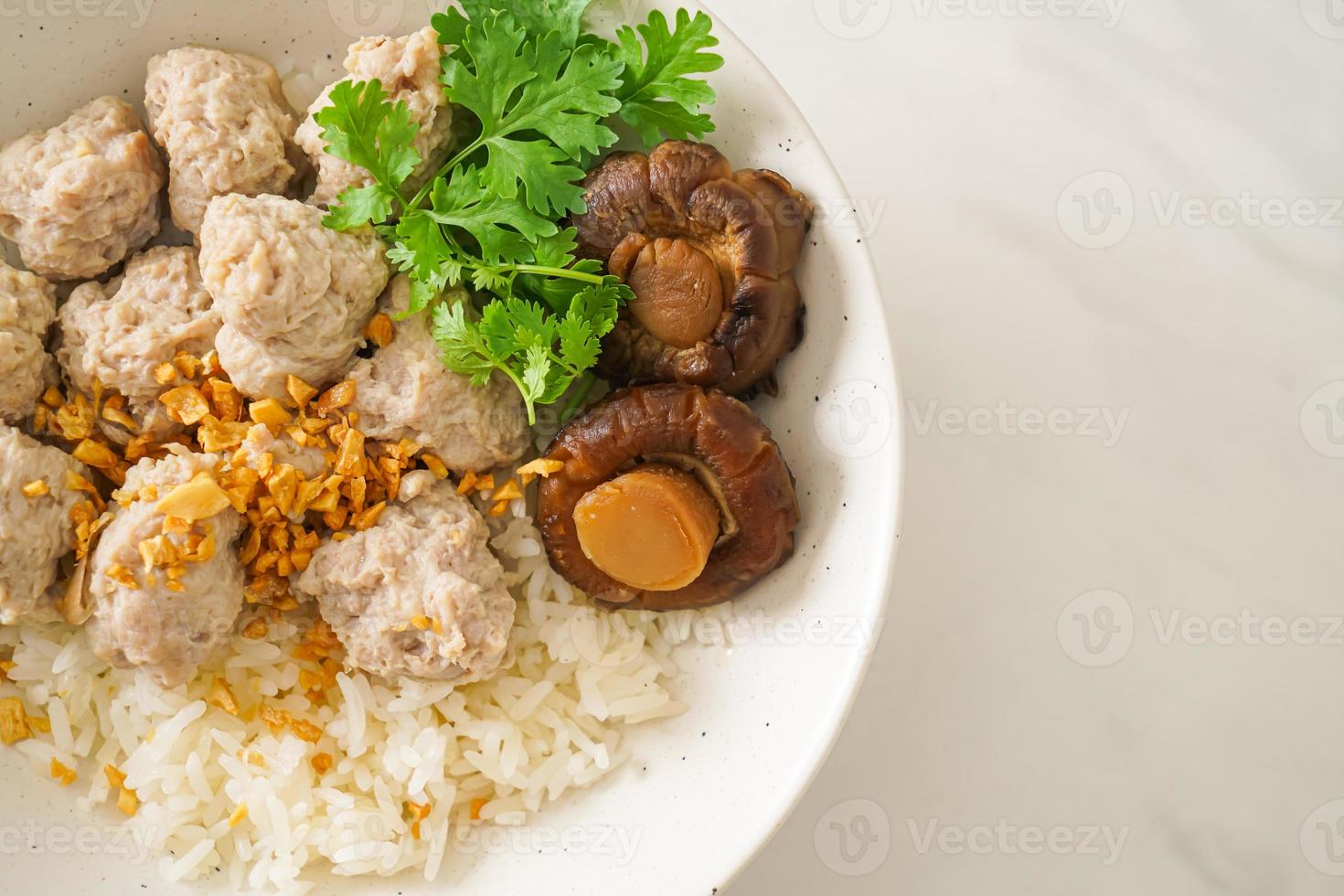 Dried Rice Porridge with Boiled Pork Bowl photo