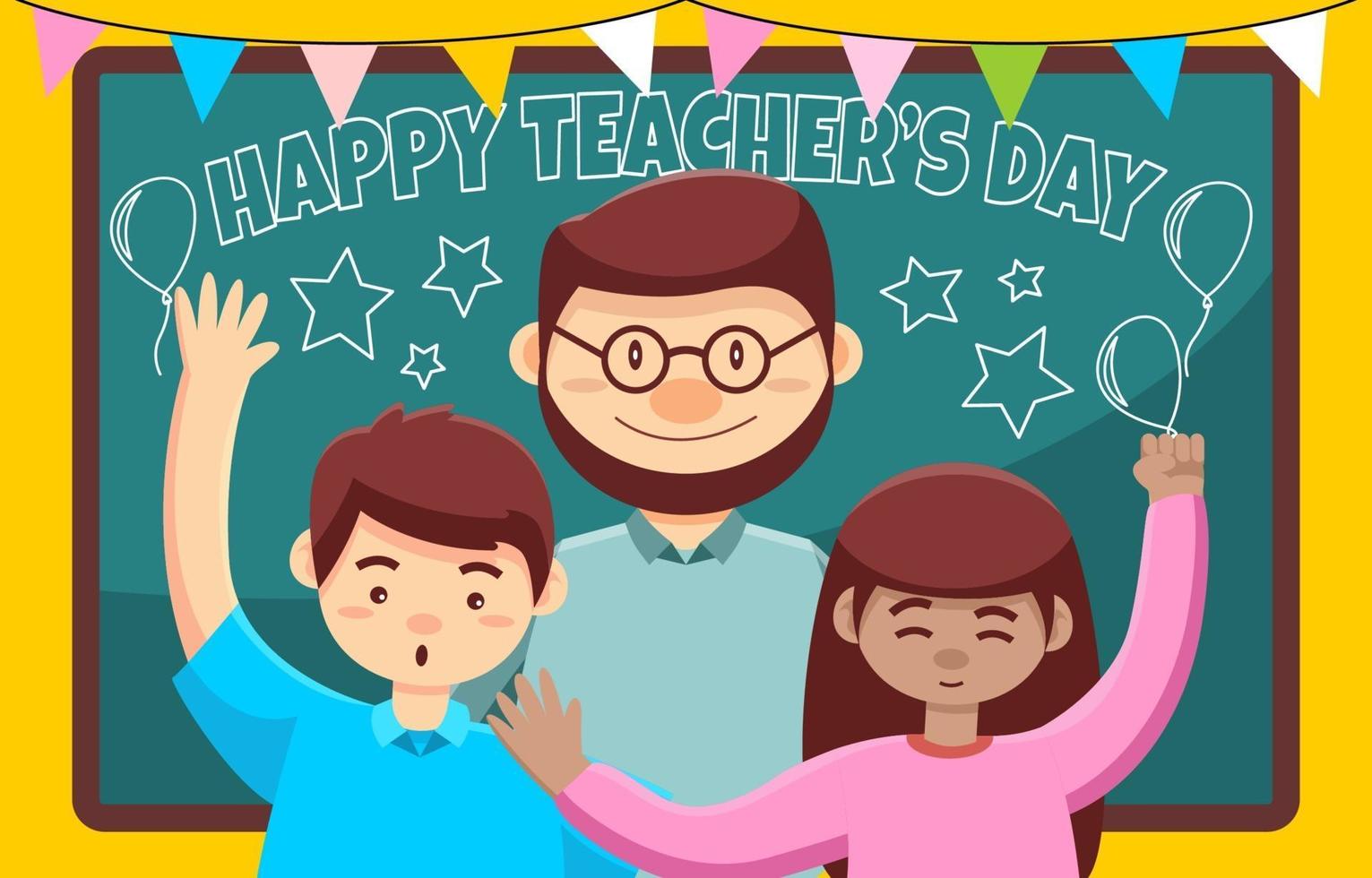 Happy Teacher Day Greeting Card Background vector