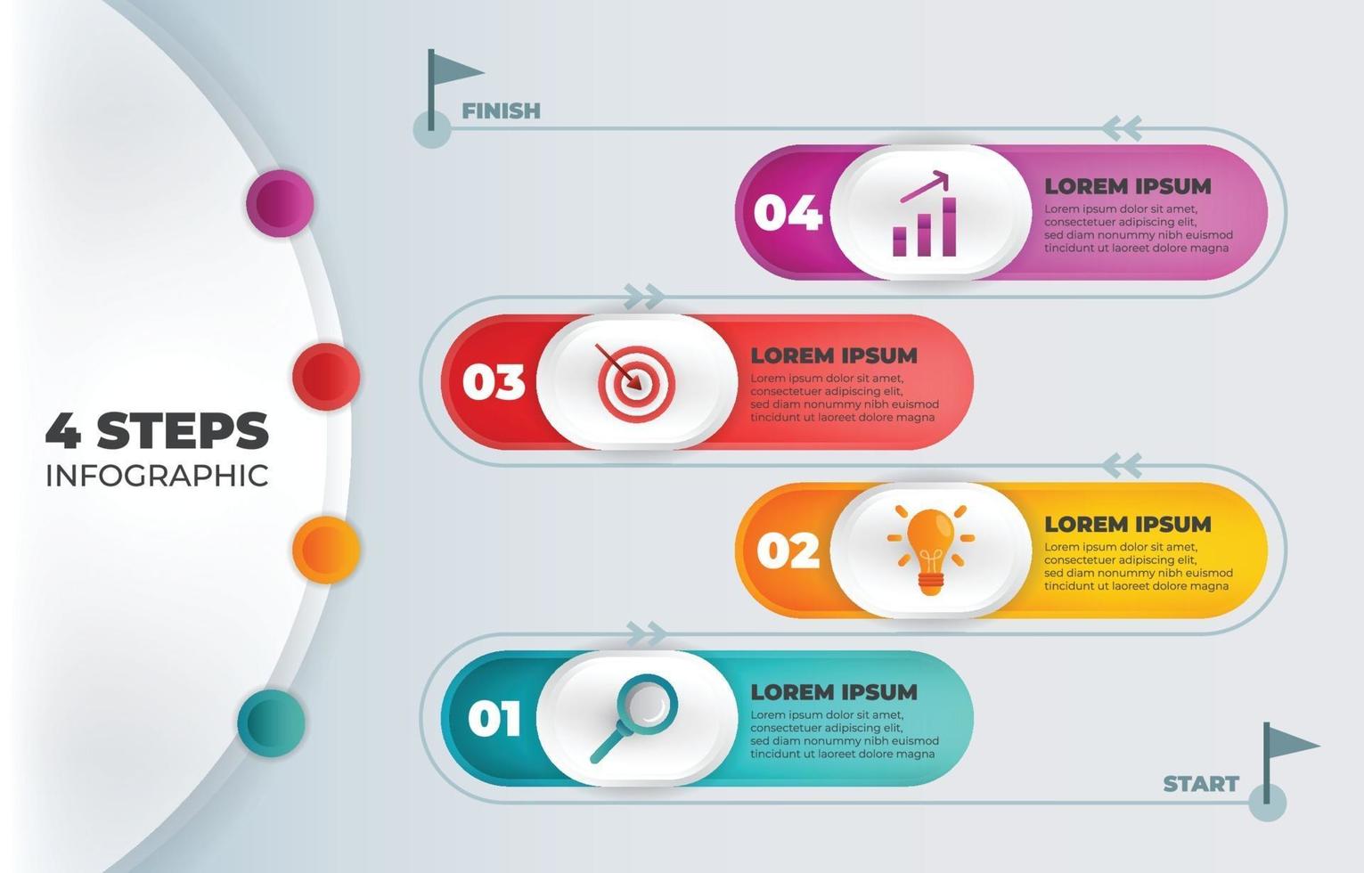 Plantilla de fondo de infografía de 4 pasos vector