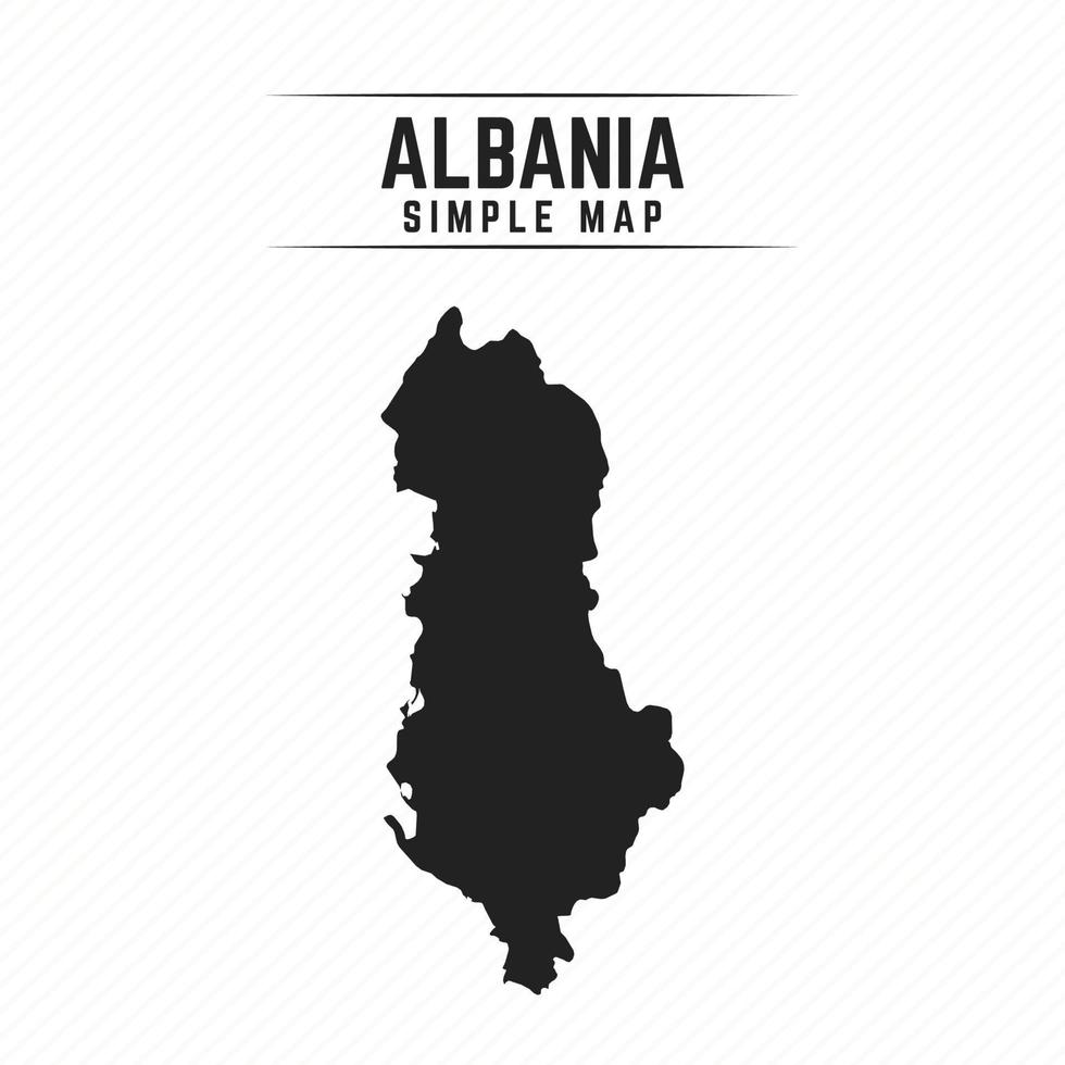 Mapa negro simple de Albania aislado sobre fondo blanco. vector