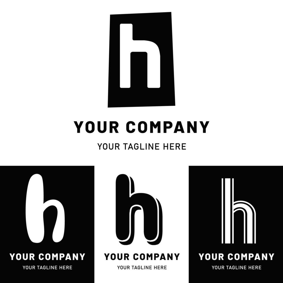 Lowercase Letter H Logo Set vector