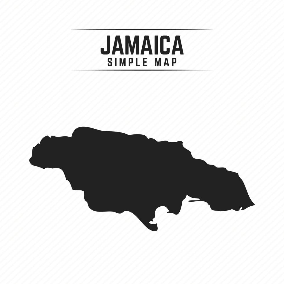 Mapa negro simple de Jamaica aislado sobre fondo blanco. vector