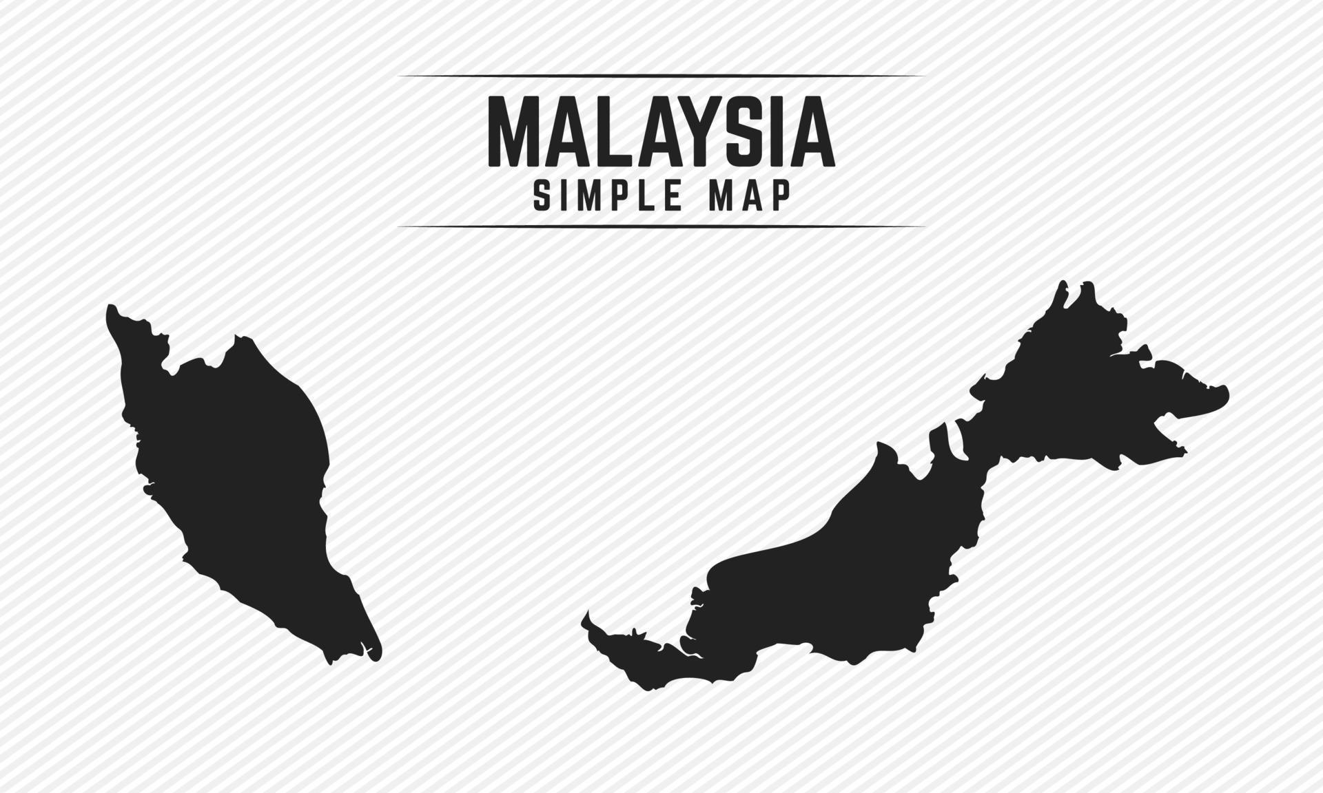 Simple Black Map Of Malaysia Isolated On White Background 3249481