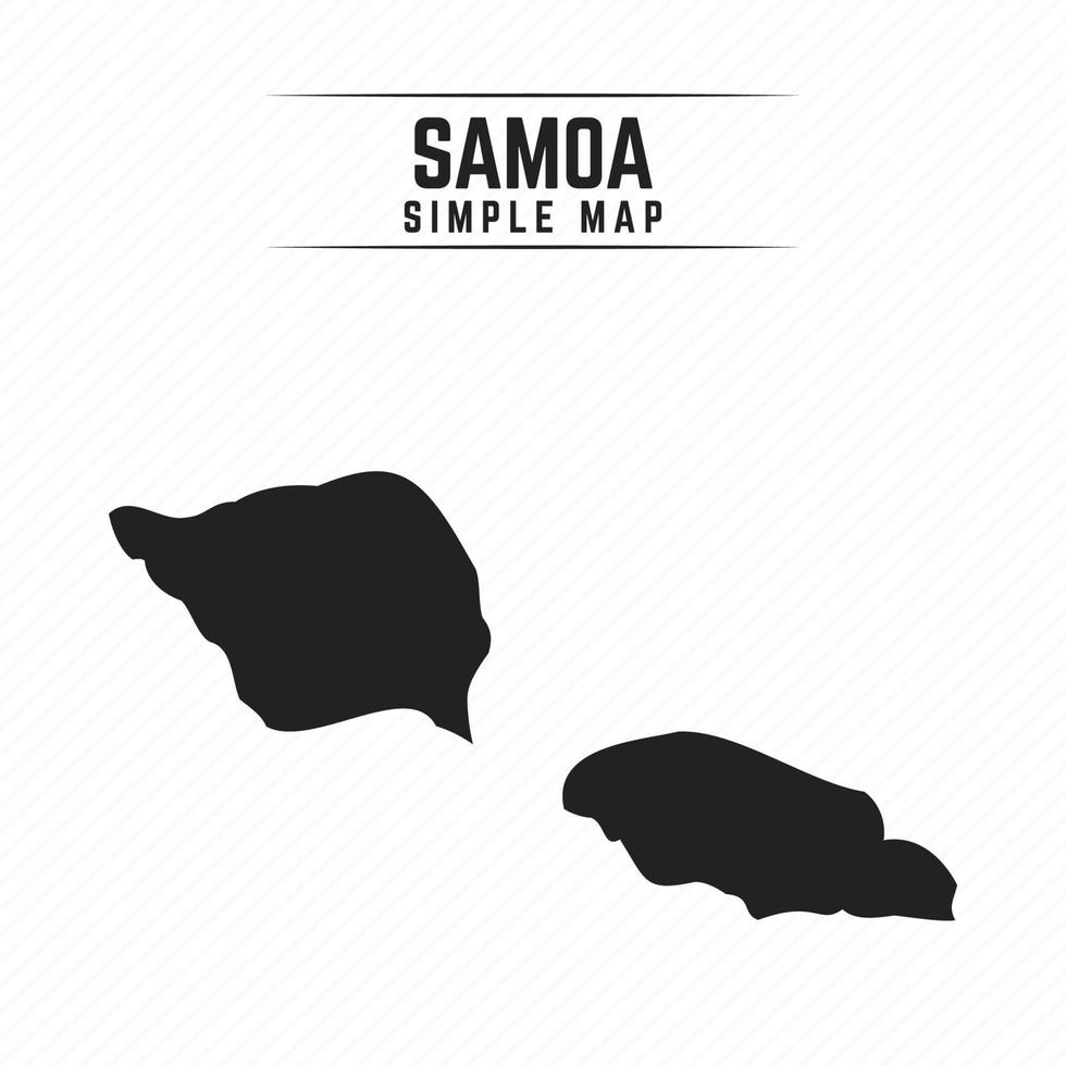 Simple Black Map of Samoa Isolated on White Background vector