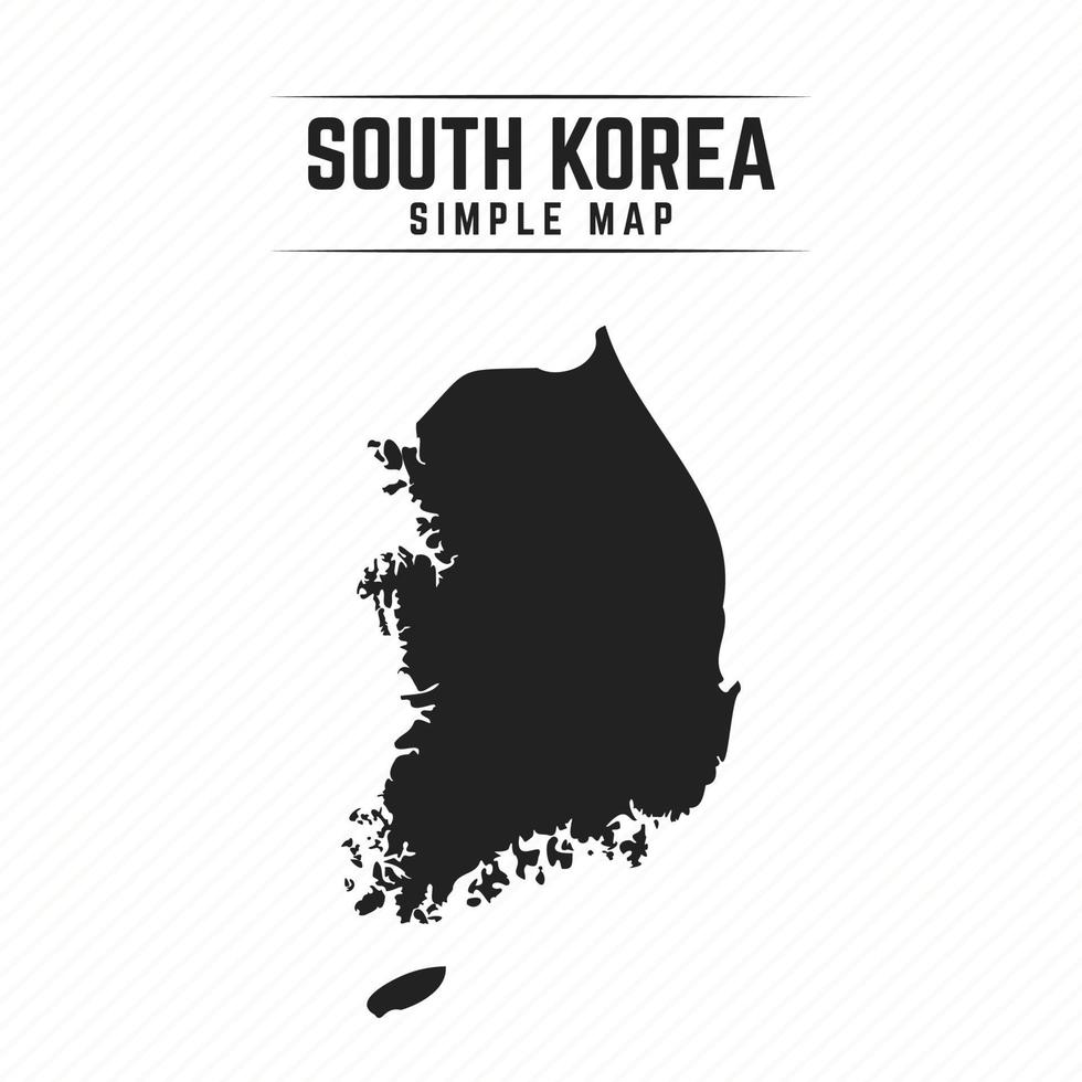 Simple Black Map of South Korea Isolated on White Background vector