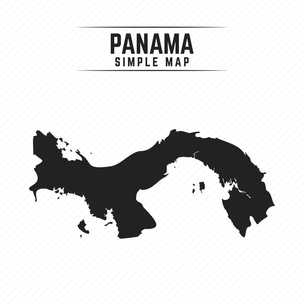 Simple Black Map of Panama Isolated on White Background vector