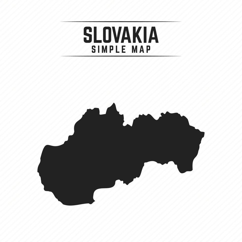 Mapa negro simple de Eslovaquia aislado sobre fondo blanco. vector