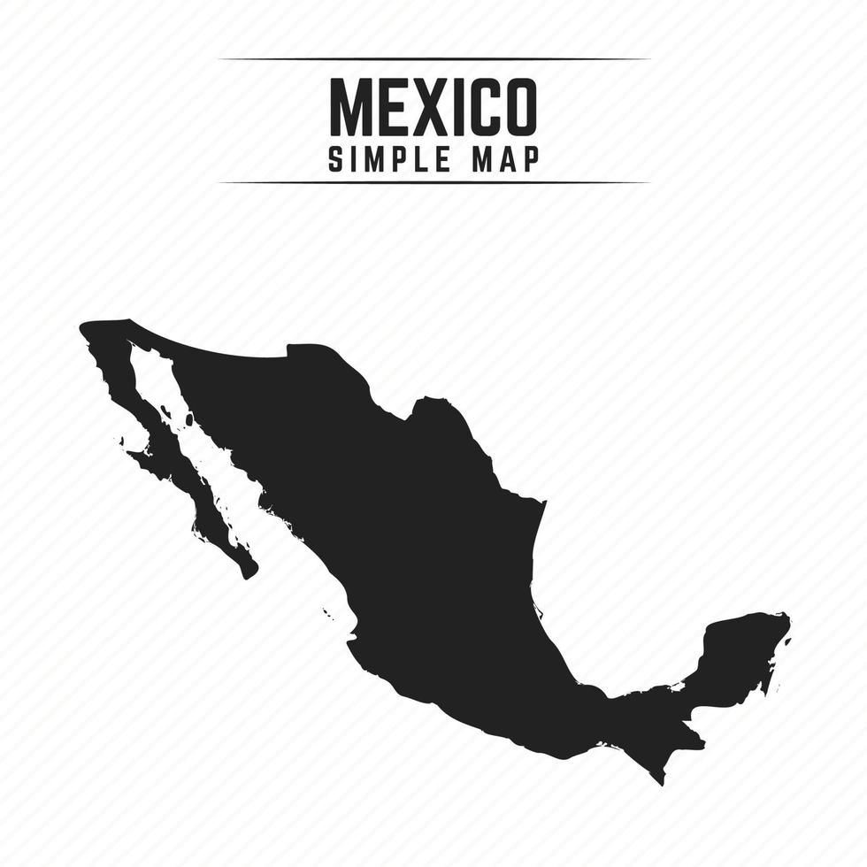 Mapa negro simple de México aislado sobre fondo blanco. vector