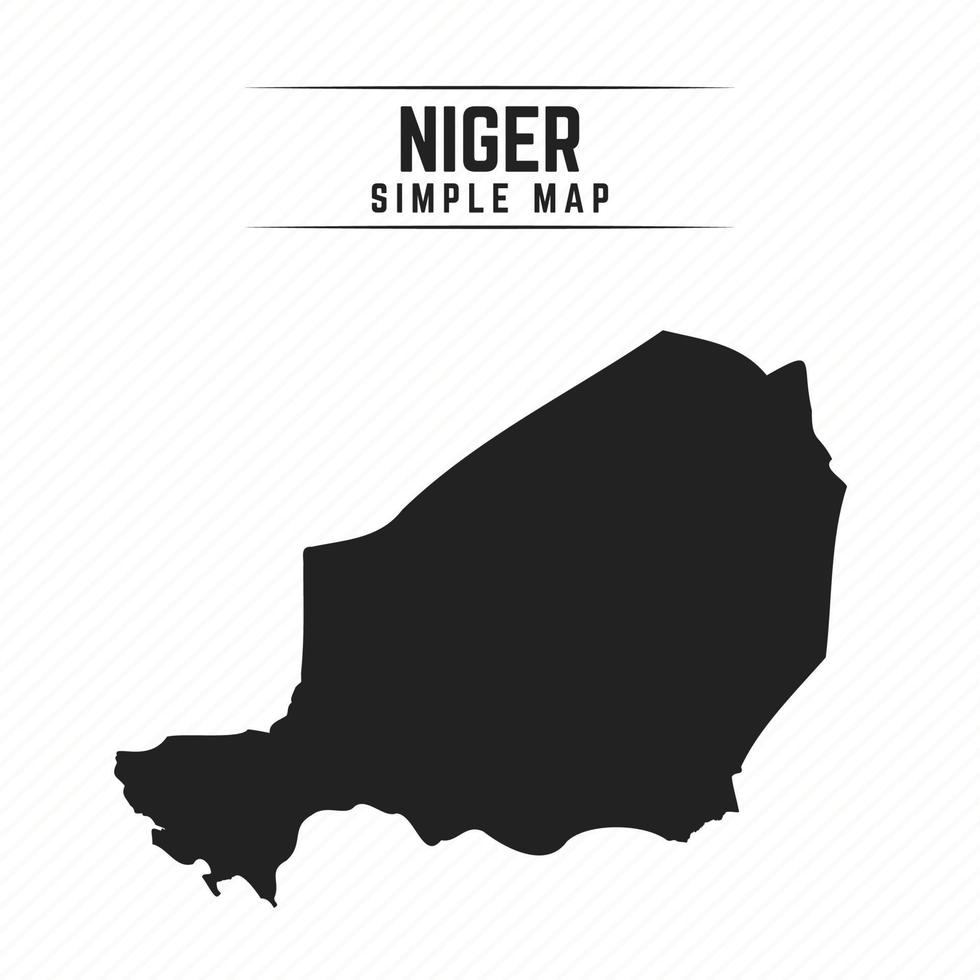 Simple Black Map of Niger Isolated on White Background vector