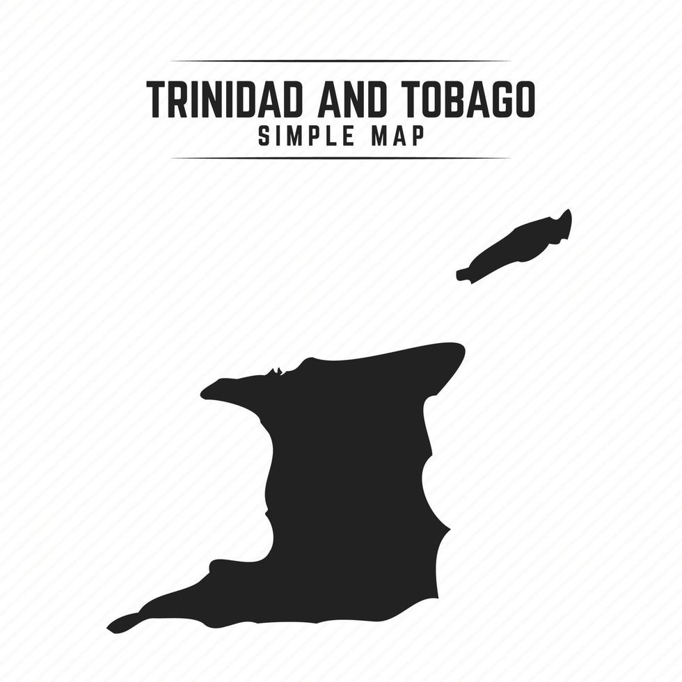 Mapa negro simple de Trinidad y Tobago aislado sobre fondo blanco. vector