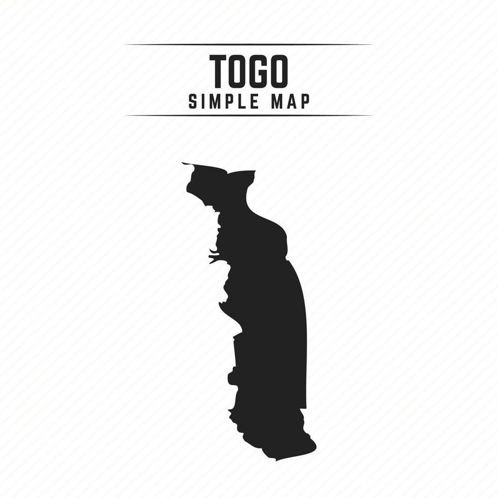 Simple Black Map of Togo Isolated on White Background vector