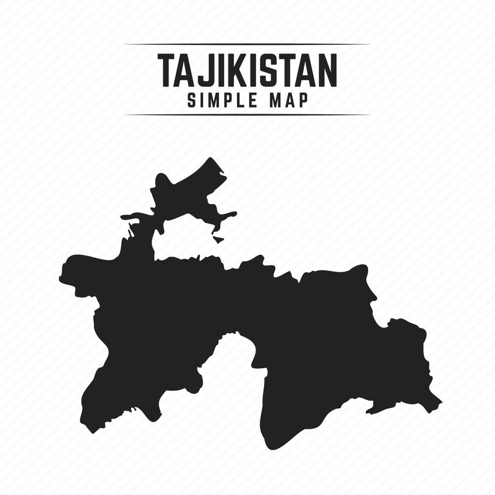 Simple Black Map of Tajikistan Isolated on White Background vector